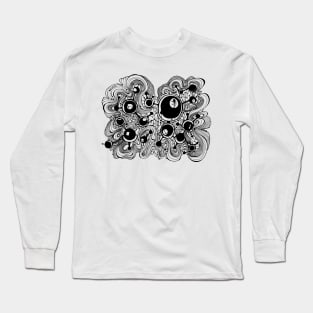 Abstract doodle galaxy art Long Sleeve T-Shirt